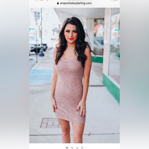 Blush Pearl and Sequin Dress - Picture 1 of 8